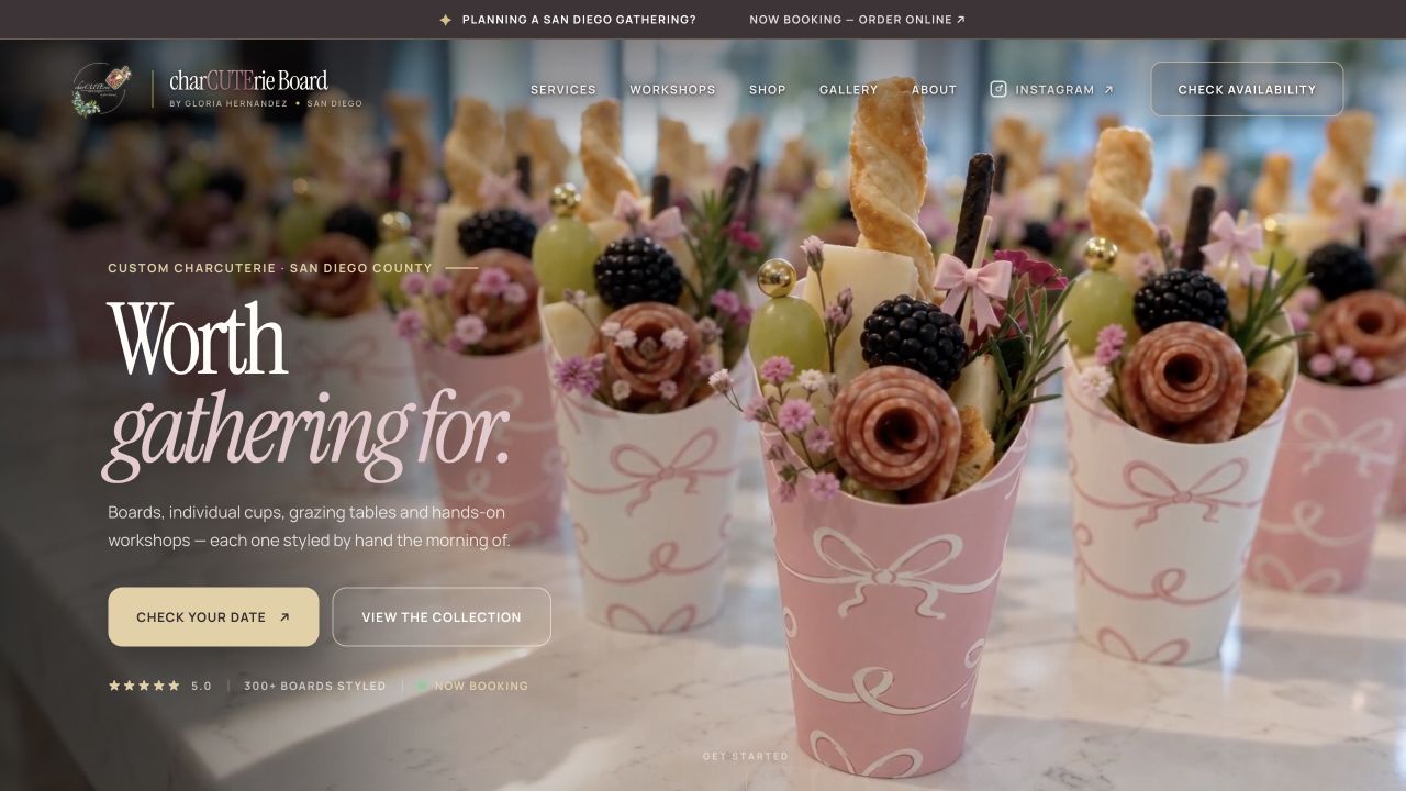 Gloria Hernandez Charcuterie website design by Norlo Studio